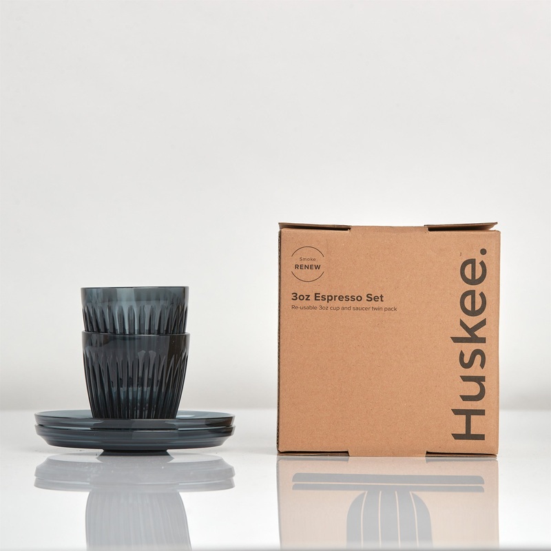 3oz Espresso HuskeeRenew Cup & Saucer Set of 2 – Smoke