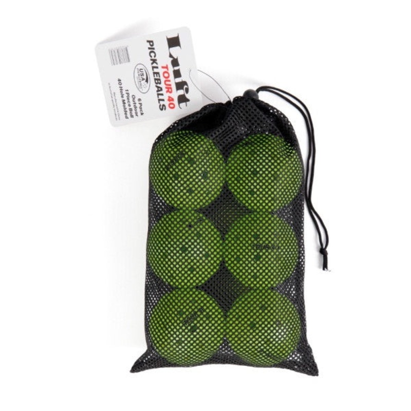 3135 Luft Tour 40 (Hi-Vis Green) – 6PCS Mesh Bag Pickleball Balls