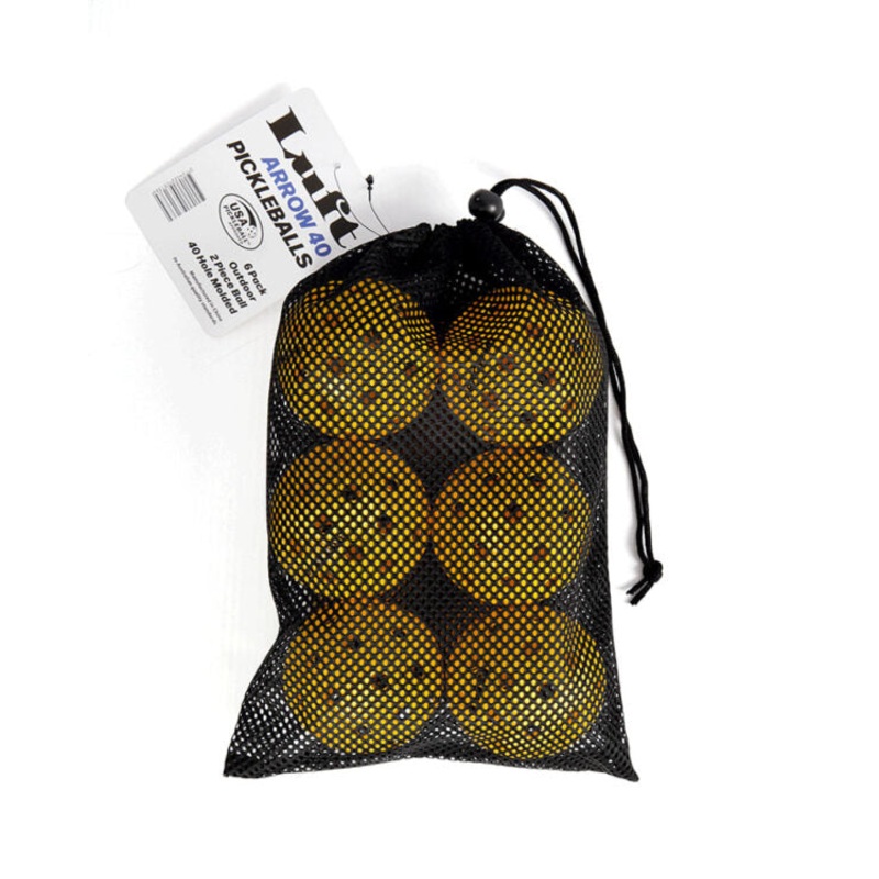 3138 Luft Arrow 40 (Yellow) – 6PCS Mesh Bag Pickleball Balls