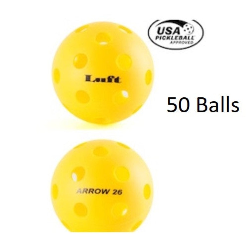 3140 Luft Arrow 26 (Indoor) – 50PCS Poly Bag Pickleball Balls