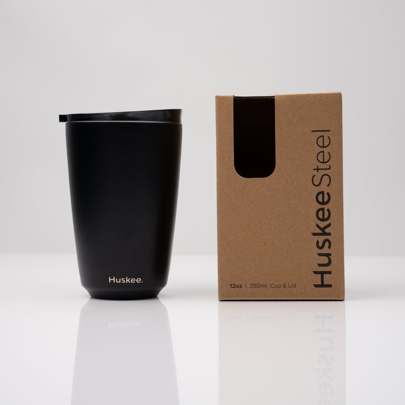 12oz HuskeeSteel Cup & Lid – Black