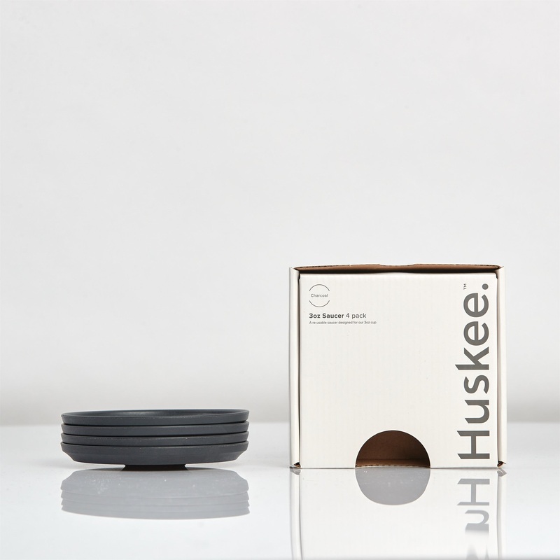 3oz HuskeeCup Espresso Saucer 4-pack – Charcoal