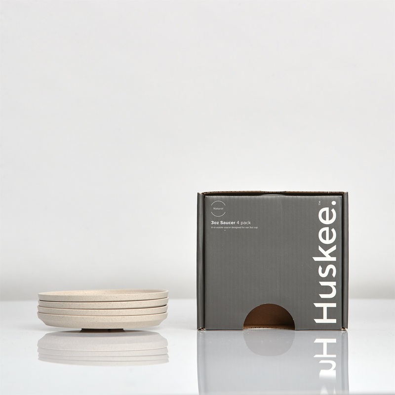 3oz HuskeeCup Espresso Saucer 4-pack – Natural