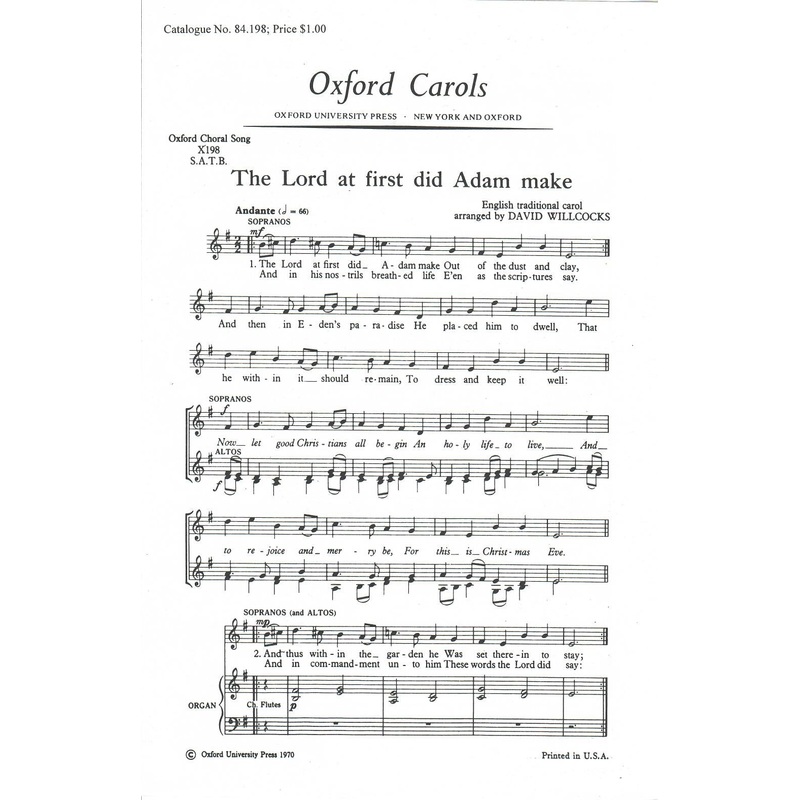 Willcocks The Lord at First did Adam make: SATB