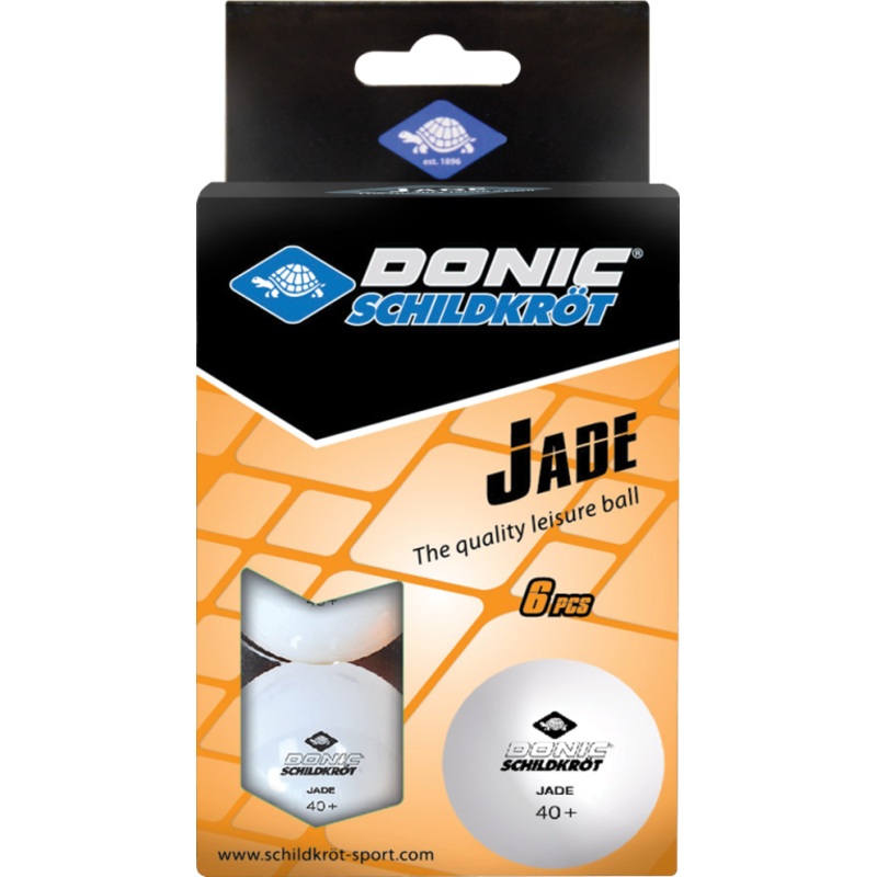 Donic Jade Ball White Poly 6pk 40mm Table Tennis Balls