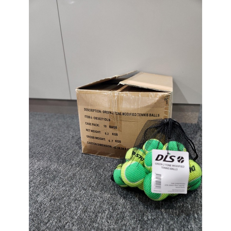 DLS Green 2 Tone Stage 1 Tennis Balls 10 Dozen
