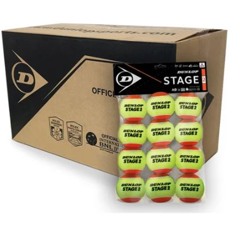 Dunlop Stage 2 Orange Tennis Ball 12 Pack (Carton of 6 Packs)