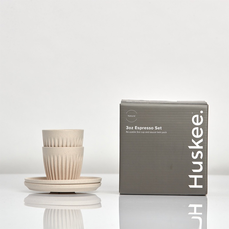3oz Espresso HuskeeCup and Saucer Set of 2 – Natural