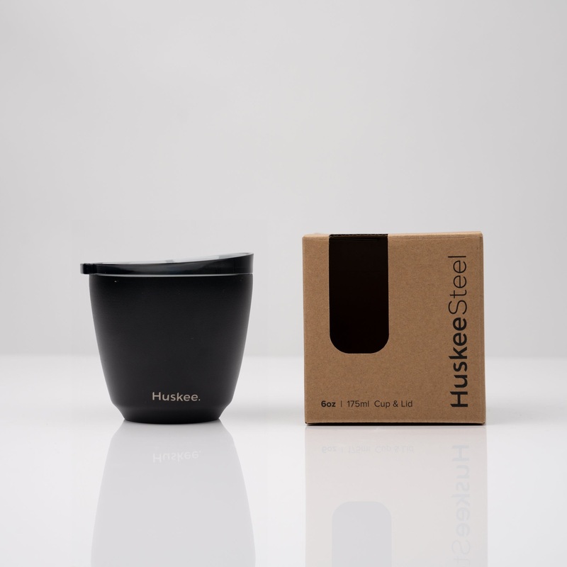 6oz HuskeeSteel Cup & Lid – Black