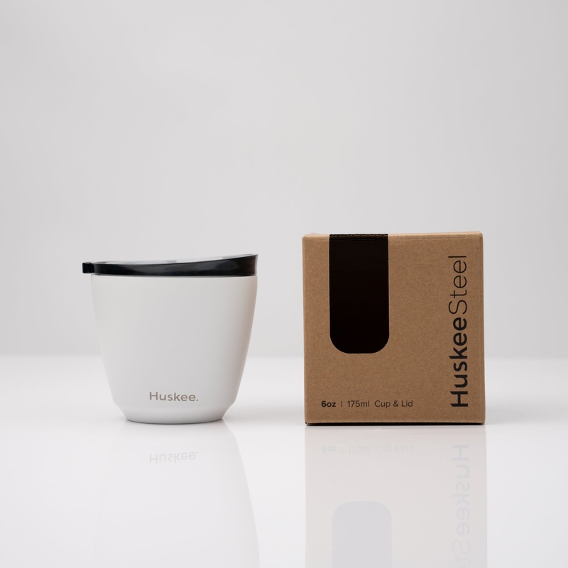 6oz HuskeeSteel Cup & Lid – White