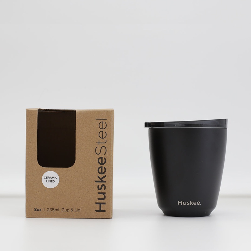 8oz HuskeeSteel Cup & Lid – Black