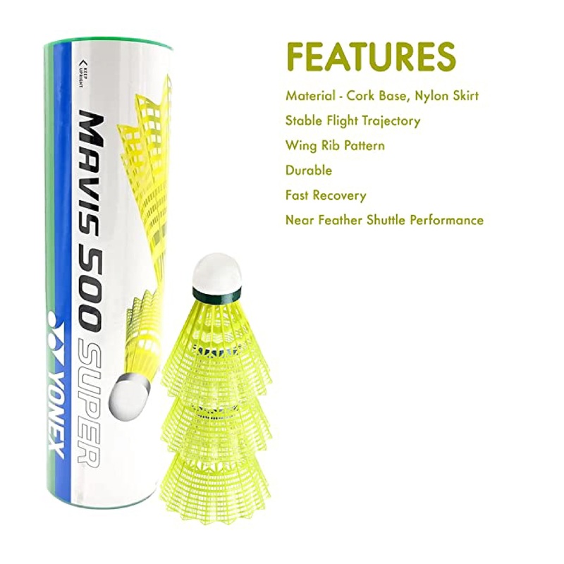 MAVIS 500 Super Nylon Shuttlecock (Pack of 2 & 4)