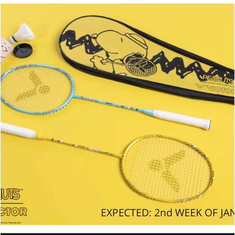 Victor snoopy racquets set|One yellow & one blue