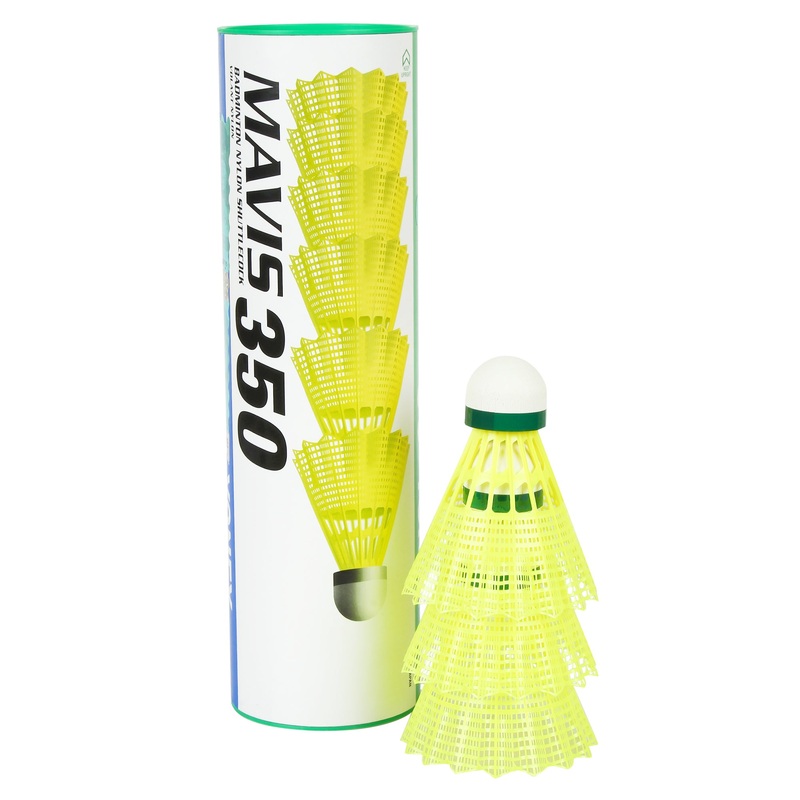 Yonex MAVIS 350 – Green Cap Nylon Badminton Shuttlecock – Yellow  (Slow, 75)