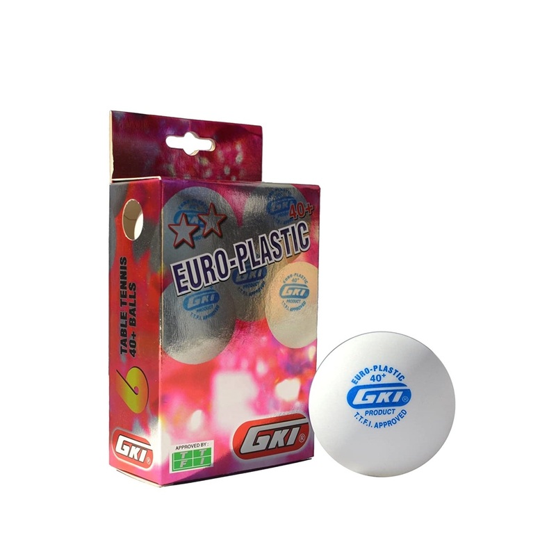 GKI Euro Plastic(6 Balls) 2-Star 40+ Seamless Table Tennis Ball