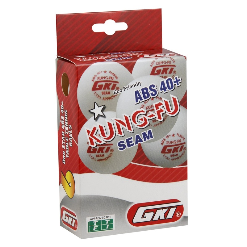 GKI Kung Fu(6 Balls) 1-Star Abs Plastic 40+ Seam Table Tennis Ball