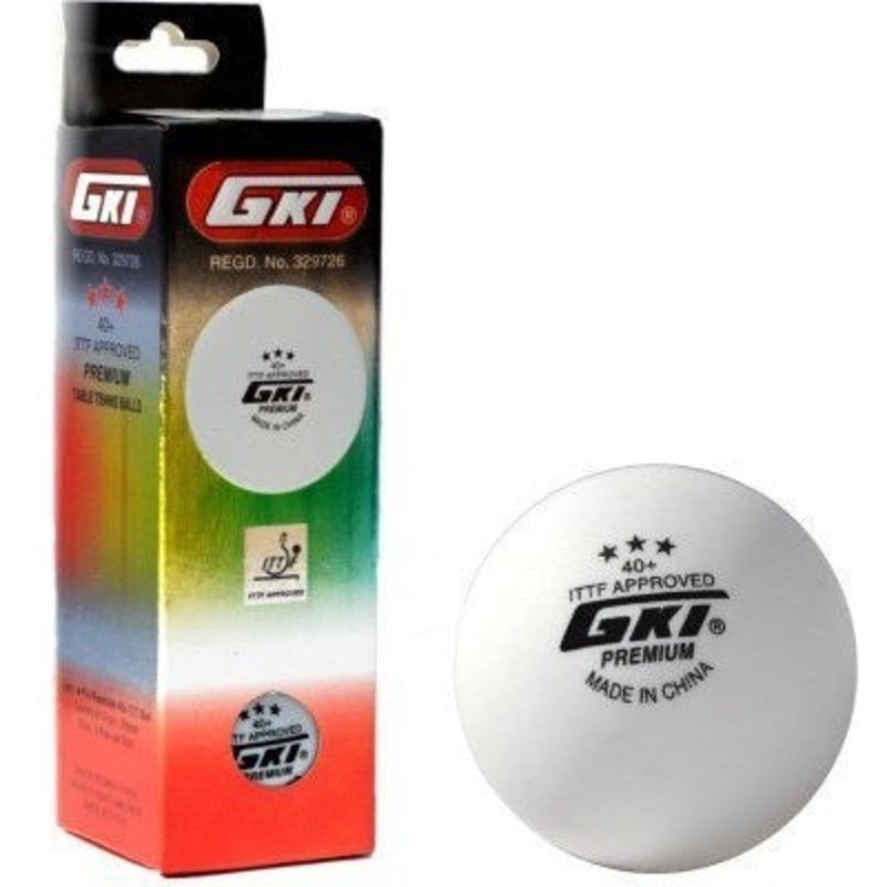 GKI Premium(3 Balls) 3-Star 40+ Seamless Table Tennis Ball
