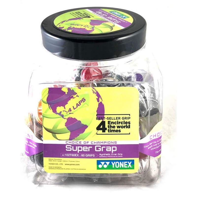 Yonex AC 102 EX Super Grap Badminton Grip (1 Box – 60 Grips)