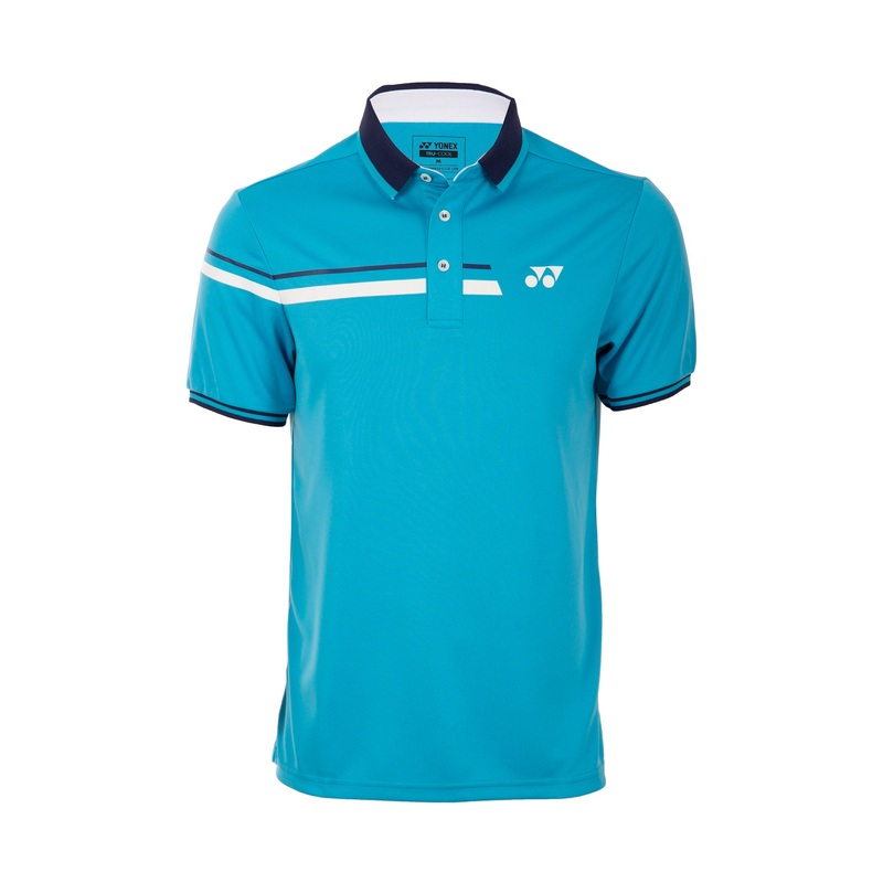 Yonex 1558 Mens Polo Collar T-Shirt Apparel (CYAN BLUE)