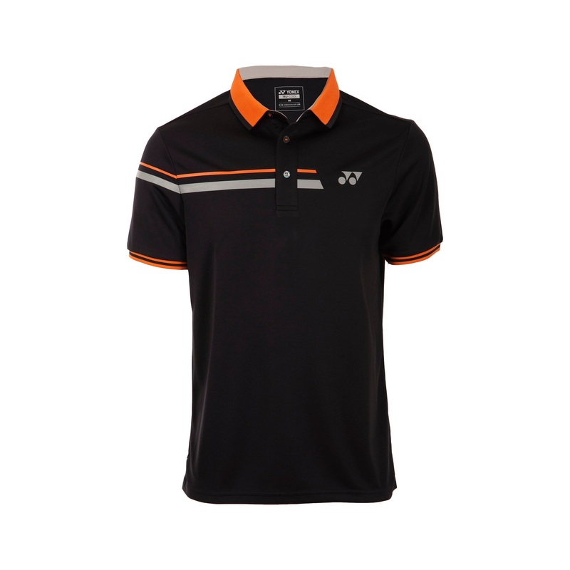 Yonex 1558 Mens Polo Collar T-Shirt Apparel (JET BLACK)