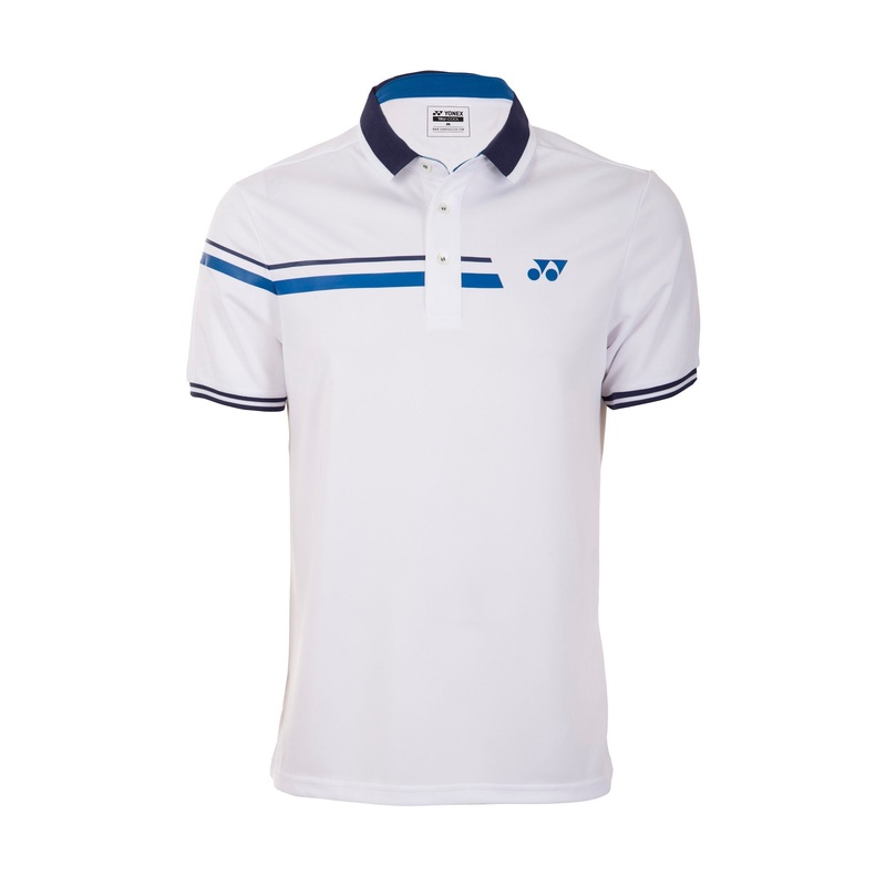 Yonex 1558 Mens Polo Collar T-Shirt Apparel (WHITE)