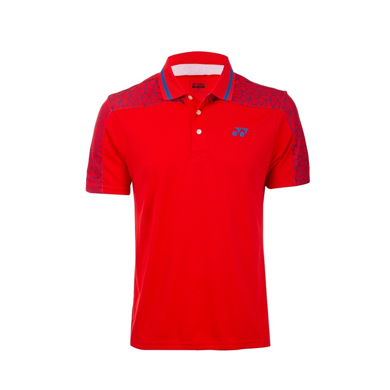 Yonex 1716 Mens Polo Collar T-Shirt Apparel (HIGH RISK RED)