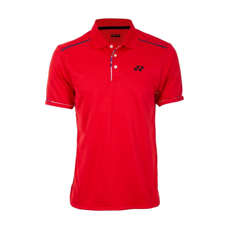 Yonex 1717 Mens Polo Collar T-Shirt Apparel (HIGH RISK RED)