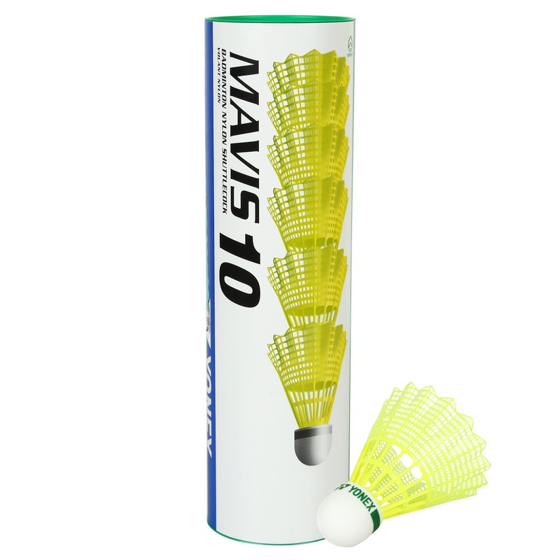 Yonex MAVIS 10 – Green Cap Nylon Badminton Shuttlecock – Yellow (Slow, 75)