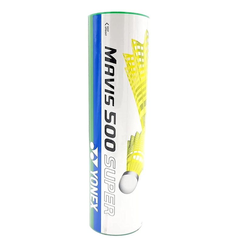 Yonex MAVIS 500 SUPER – Green Cap Nylon Badminton Shuttlecock – Yellow (Slow, 75)
