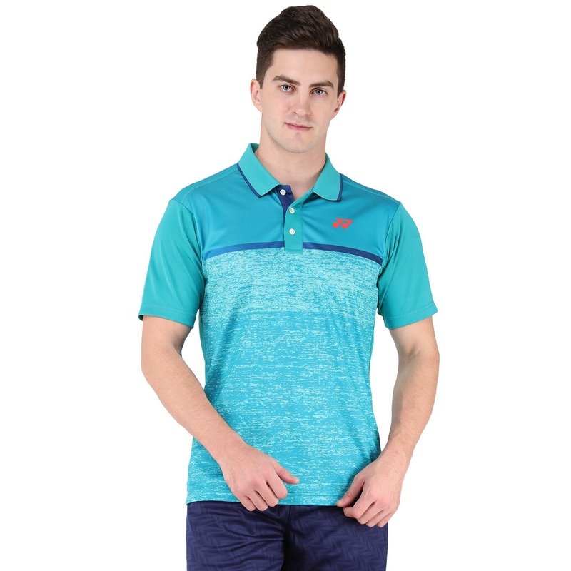 Yonex 1291 Mens Polo Collar T-Shirt Apparel Blue Grass