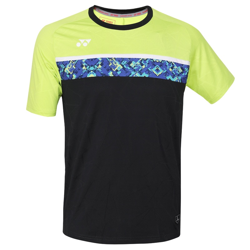 Yonex 2319 Mens Round Neck T-Shirt Apparel ACID LIME JET BLACK