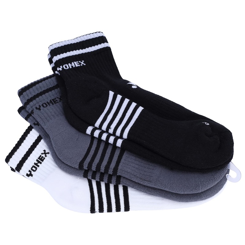 Yonex Sock SIS2161A (Pack Of 3) Mens Apparel (White Grey Black)