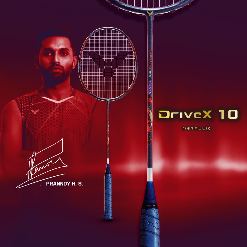 DriveX-10 METALLIC-B G5 Unstrung Defensive Badminton Racket  4U/3U | Prannoy H.S.