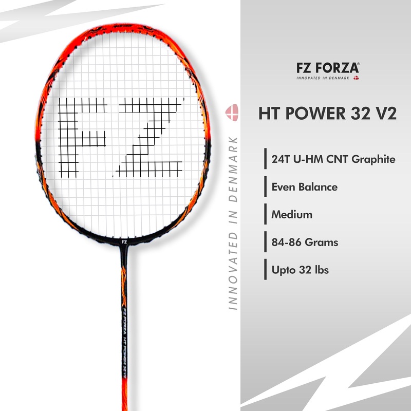 FZ Forza HT Power 32 V2 Strung Badminton Racket – 5U/G4 For Intermediate Player