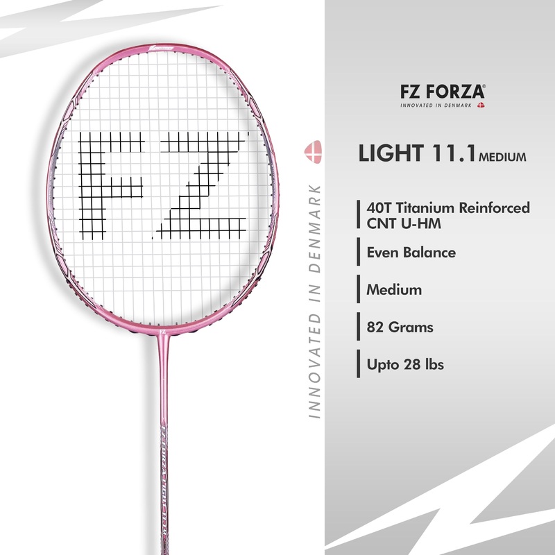 Fz Forza Light 11.1 Medium Strung Defensive Badminton Racket(Lilac) – 4U/G5 For Advanced Players