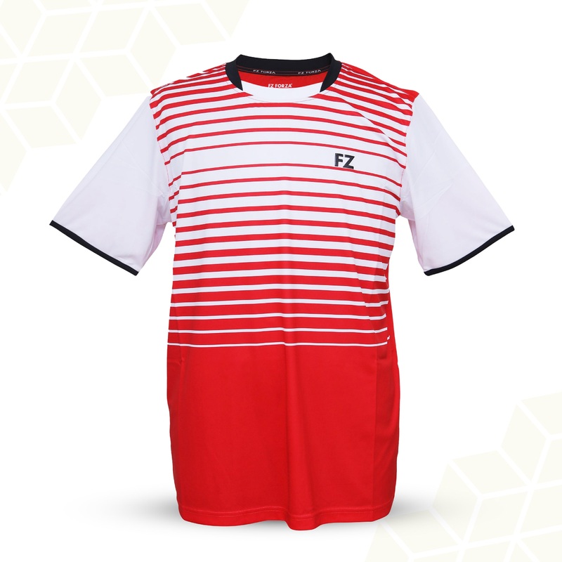 FZ Forza Men’s Rio Bianco Badminton T-Shirt – Chinese Red