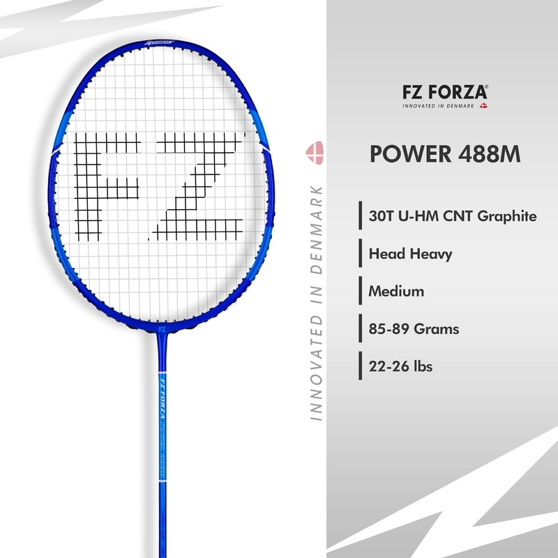 Fz Forza Power 488M Strung Attacking Badminton Racket – 3U/G5 For Intermediate Players
