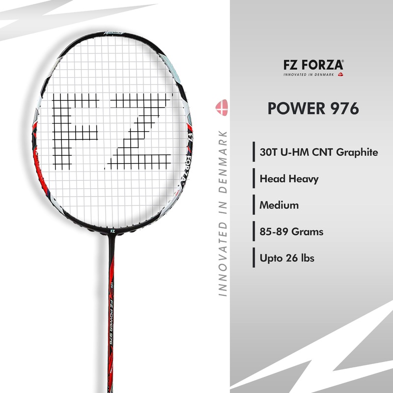 Fz Forza Power 976 Strung Attacking Badminton Racket – 3U/G5 For Advanced Players