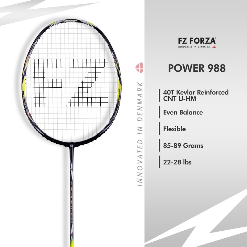 Fz Forza Power 988 Flexible Strung Attacking Badminton Racket – 3U/G5 For Advanced Players