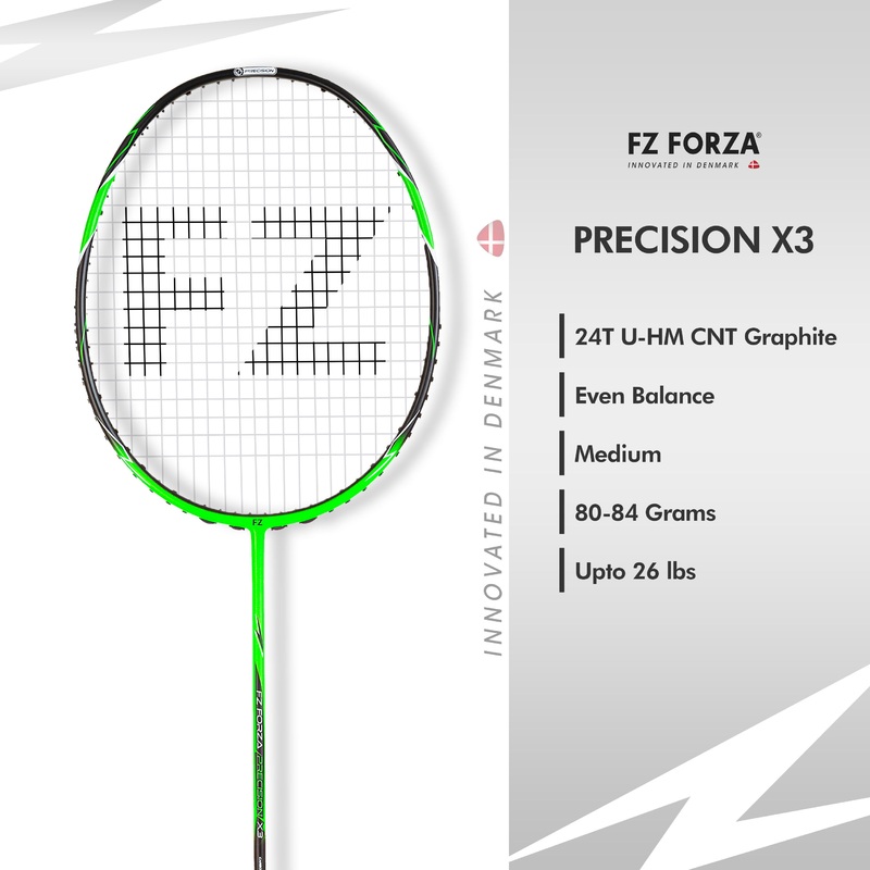 Fz Forza Precision X3 Strung Badminton Racket – 4U/G5 For Beginners Players