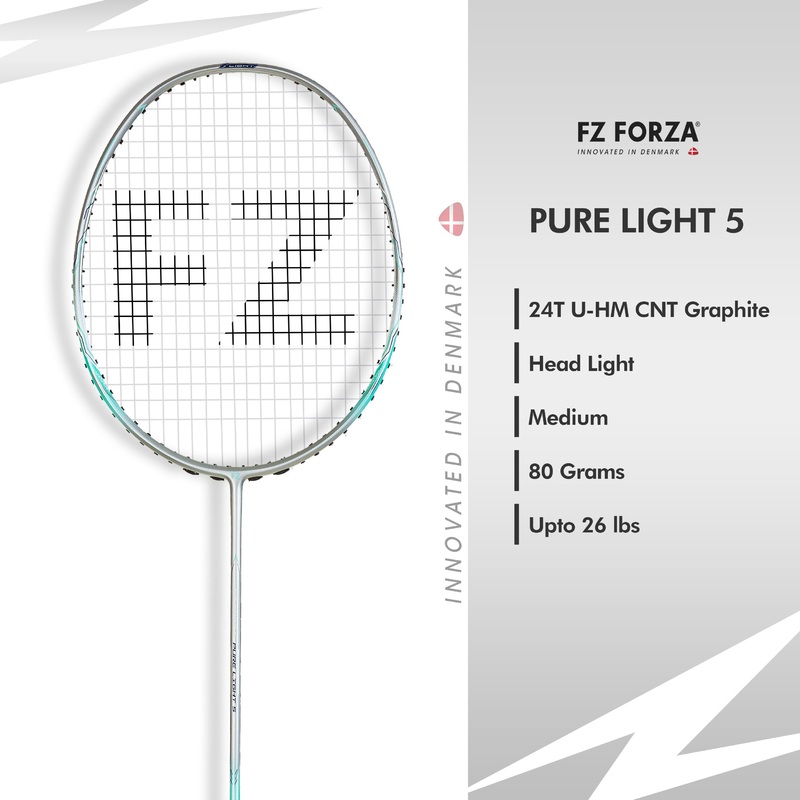 FZ Forza Pure Light 5 Unstrung Badminton Racket – 5U/G5 For Beginners Players
