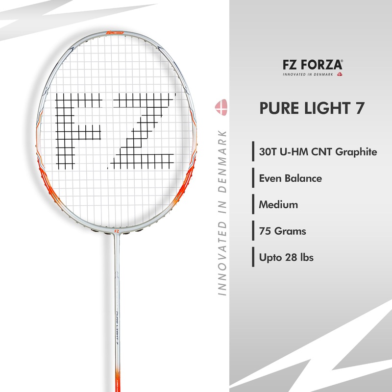 FZ Forza Pure Light 7 Unstrung Badminton Racket – 5U/G5 For Intermediate Players