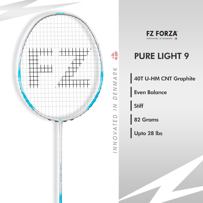 FZ Forza Pure Light 9 Unstrung Badminton Racket – 4U/G5 For Advanced Players