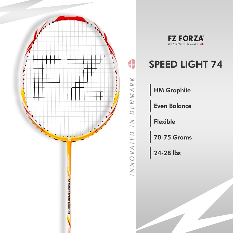 FZ Forza Speed Light 74 Strung Badminton Racket – 5U/G4 For Beginners
