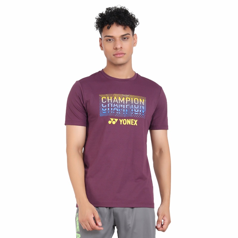 Yonex 2331 Mens Round Neck T-Shirt Apparel ITALIAN PLUM