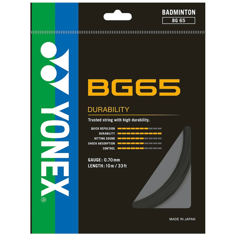 Yonex String BG 65 Black Single Pack 10M