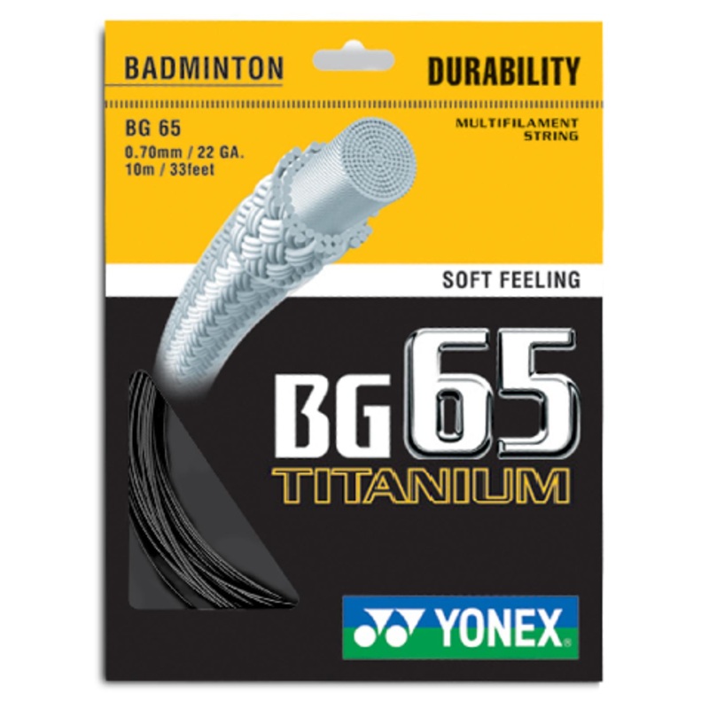 Yonex String BG 65 Titanium Black Single Pack 10M
