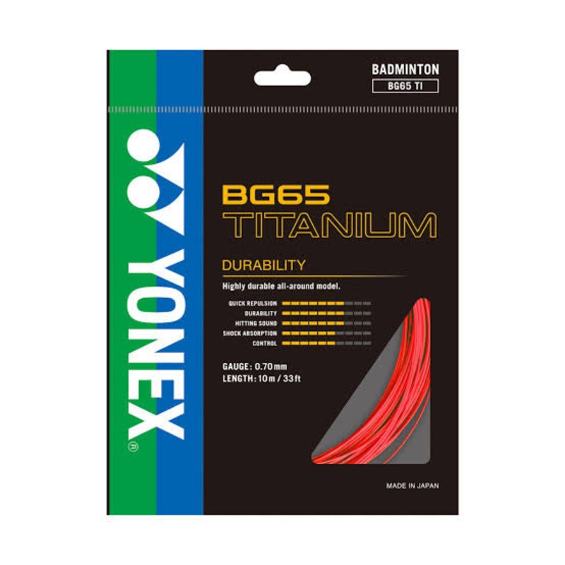 Yonex String BG 65 Titanium Red Single Pack 10M