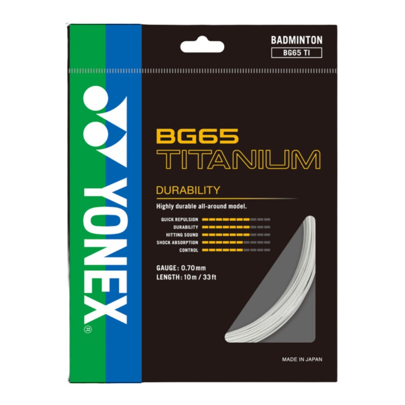 Yonex String BG 65 Titanium White Single Pack 10M