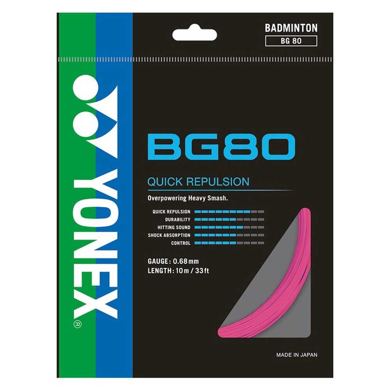Yonex String BG 80 Neon Pink Single Pack 10M